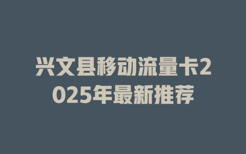 兴文县移动流量卡2025年最新推荐