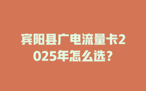 宾阳县广电流量卡2025年怎么选？