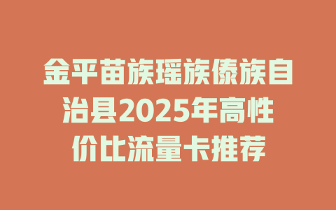 金平苗族瑶族傣族自治县2025年高性价比流量卡推荐