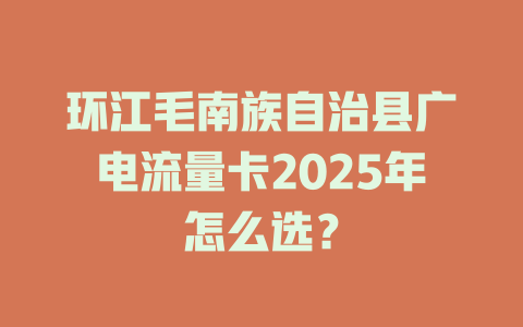 环江毛南族自治县广电流量卡2025年怎么选？