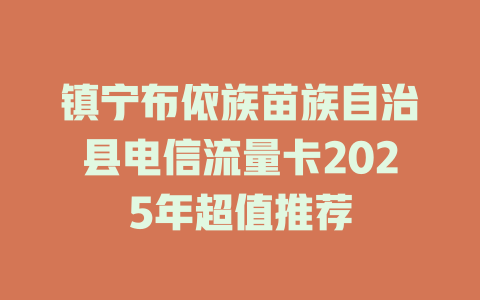 镇宁布依族苗族自治县电信流量卡2025年超值推荐