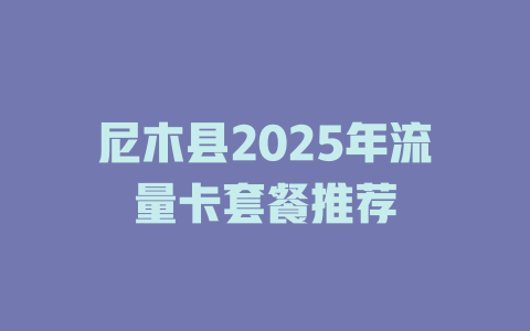 尼木县2025年流量卡套餐推荐