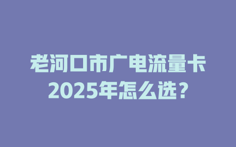 老河口市广电流量卡2025年怎么选？