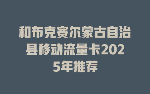 和布克赛尔蒙古自治县移动流量卡2025年推荐