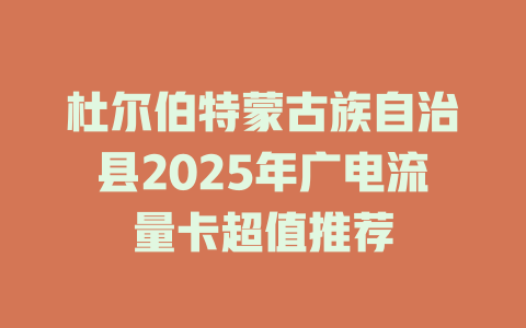 杜尔伯特蒙古族自治县2025年广电流量卡超值推荐
