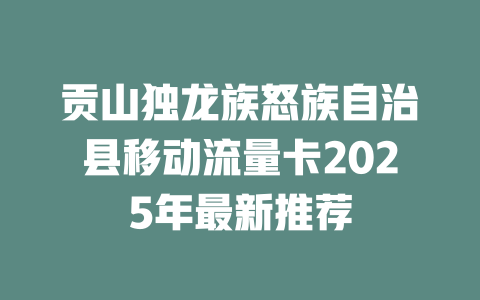 贡山独龙族怒族自治县移动流量卡2025年最新推荐