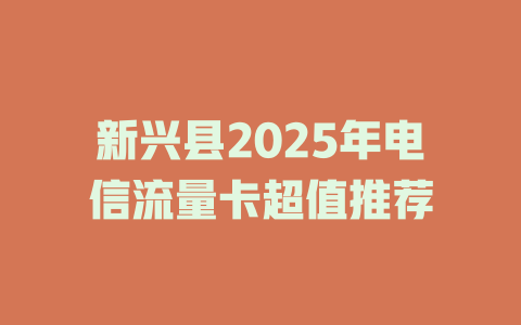 新兴县2025年电信流量卡超值推荐