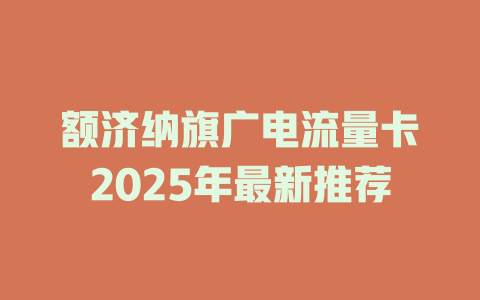 额济纳旗广电流量卡2025年最新推荐