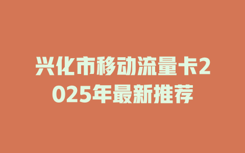 兴化市移动流量卡2025年最新推荐