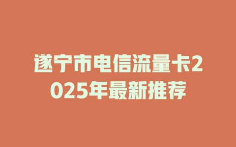 遂宁市电信流量卡2025年最新推荐