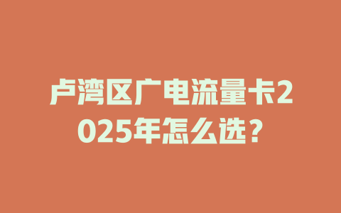 卢湾区广电流量卡2025年怎么选？