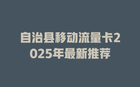 自治县移动流量卡2025年最新推荐