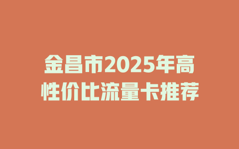 金昌市2025年高性价比流量卡推荐