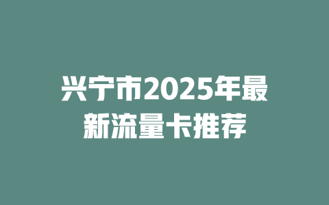 兴宁市2025年最新流量卡推荐