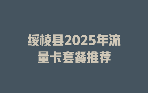 绥棱县2025年流量卡套餐推荐