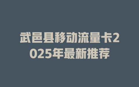 武邑县移动流量卡2025年最新推荐