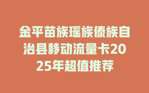 金平苗族瑶族傣族自治县移动流量卡2025年超值推荐
