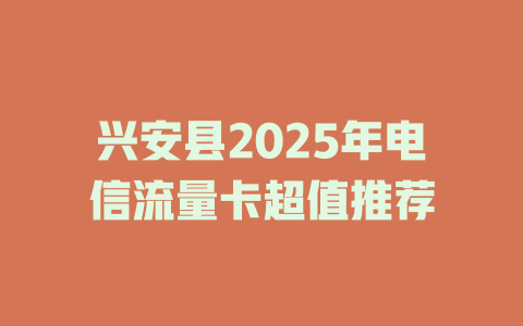 兴安县2025年电信流量卡超值推荐