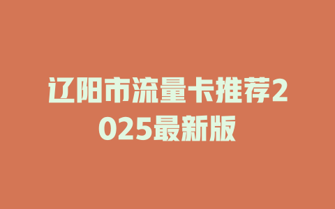 辽阳市流量卡推荐2025最新版