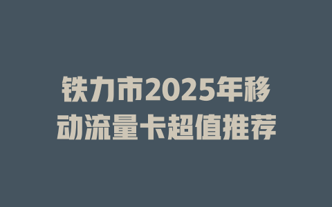 铁力市2025年移动流量卡超值推荐