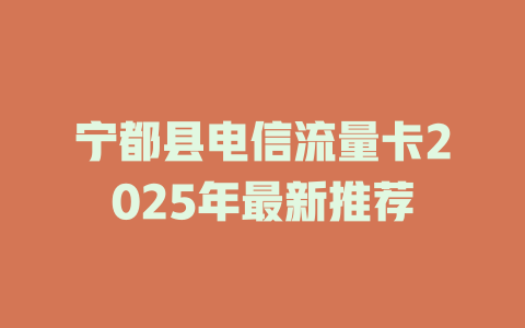 宁都县电信流量卡2025年最新推荐