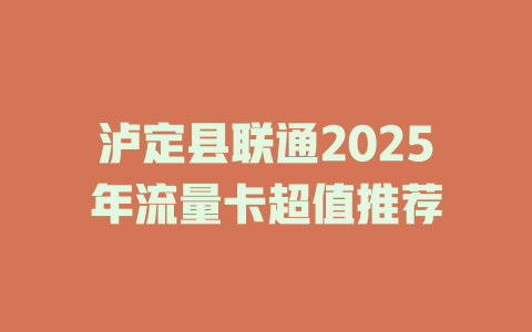 泸定县联通2025年流量卡超值推荐