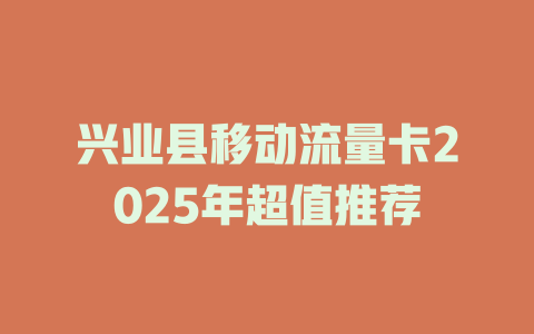 兴业县移动流量卡2025年超值推荐