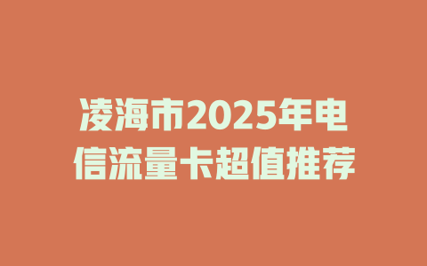 凌海市2025年电信流量卡超值推荐