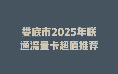 娄底市2025年联通流量卡超值推荐