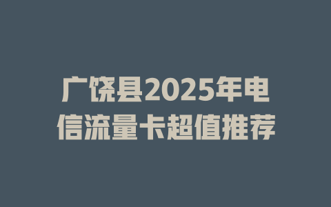 广饶县2025年电信流量卡超值推荐