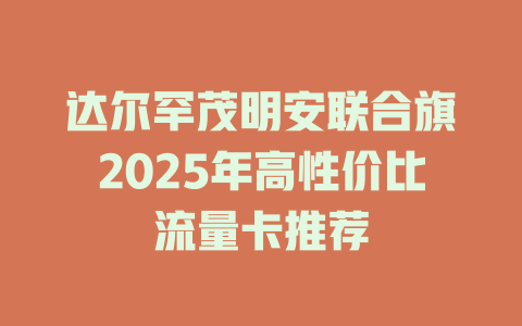 达尔罕茂明安联合旗2025年高性价比流量卡推荐