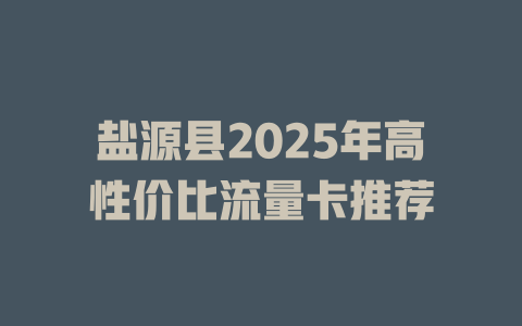 盐源县2025年高性价比流量卡推荐