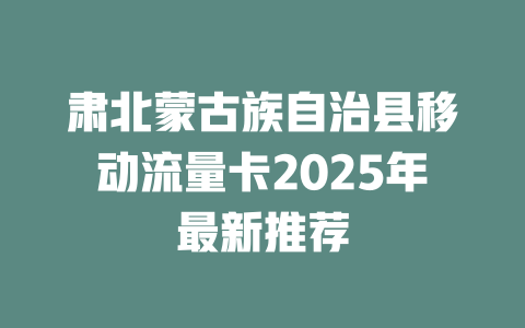 肃北蒙古族自治县移动流量卡2025年最新推荐