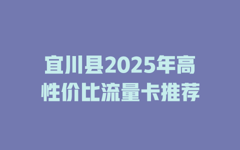 宜川县2025年高性价比流量卡推荐