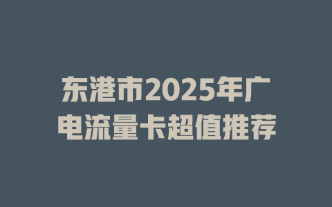 东港市2025年广电流量卡超值推荐