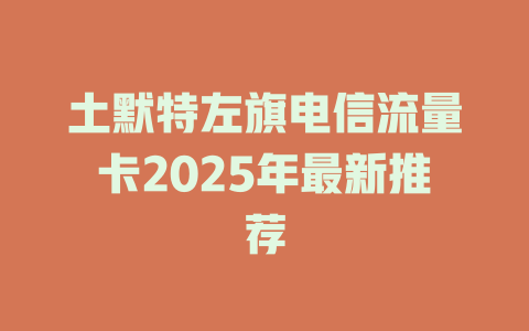 土默特左旗电信流量卡2025年最新推荐