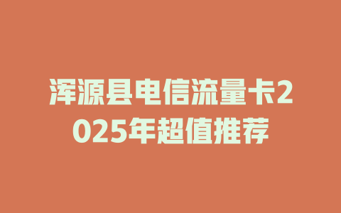 浑源县电信流量卡2025年超值推荐
