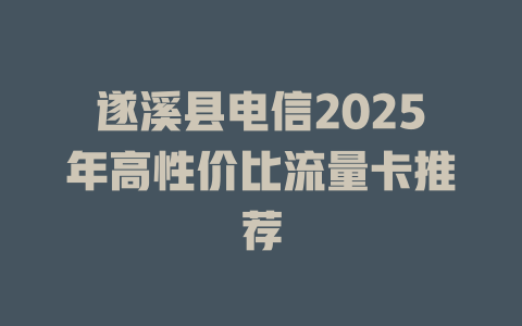 遂溪县电信2025年高性价比流量卡推荐