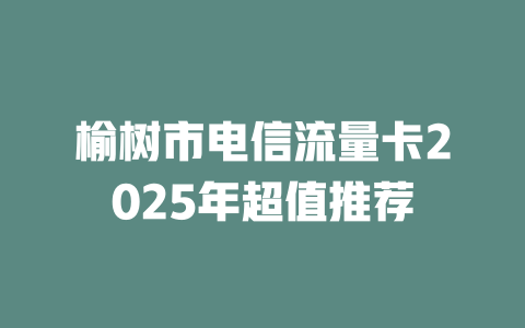 榆树市电信流量卡2025年超值推荐