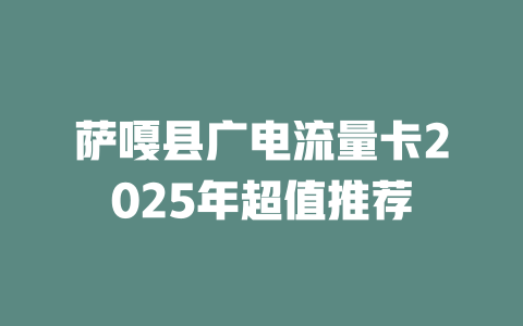 萨嘎县广电流量卡2025年超值推荐