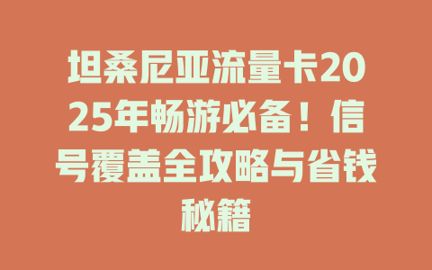 坦桑尼亚流量卡2025年畅游必备！信号覆盖全攻略与省钱秘籍