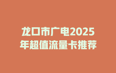 龙口市广电2025年超值流量卡推荐