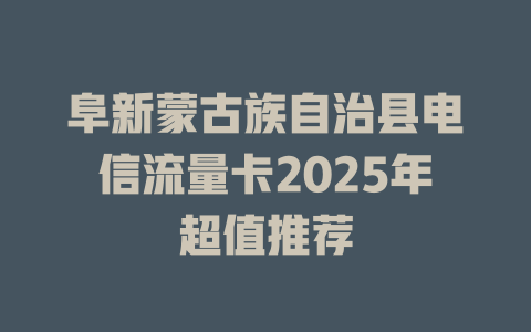 阜新蒙古族自治县电信流量卡2025年超值推荐