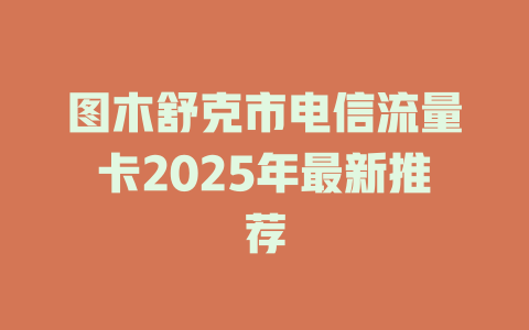 图木舒克市电信流量卡2025年最新推荐