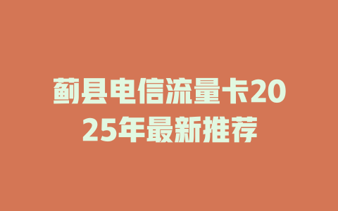 蓟县电信流量卡2025年最新推荐