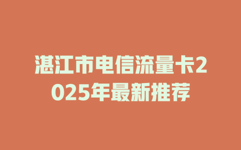 湛江市电信流量卡2025年最新推荐