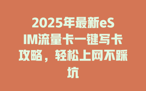 2025年最新eSIM流量卡一键写卡攻略，轻松上网不踩坑