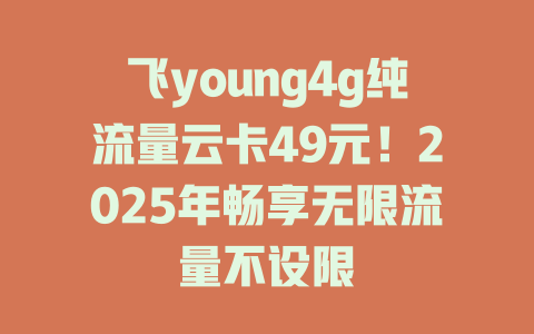 飞young4g纯流量云卡49元！2025年畅享无限流量不设限