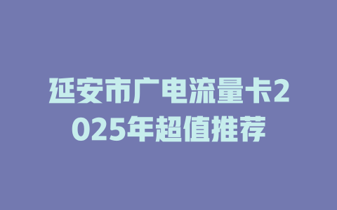 延安市广电流量卡2025年超值推荐