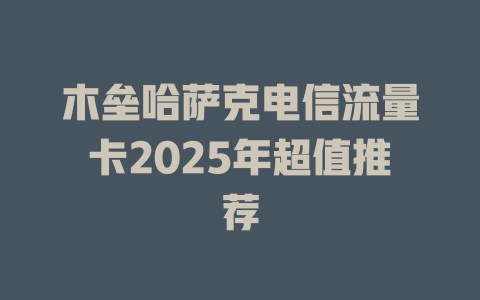 木垒哈萨克电信流量卡2025年超值推荐